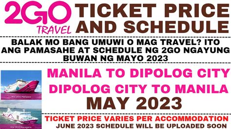 dipolog to manila ticket price
